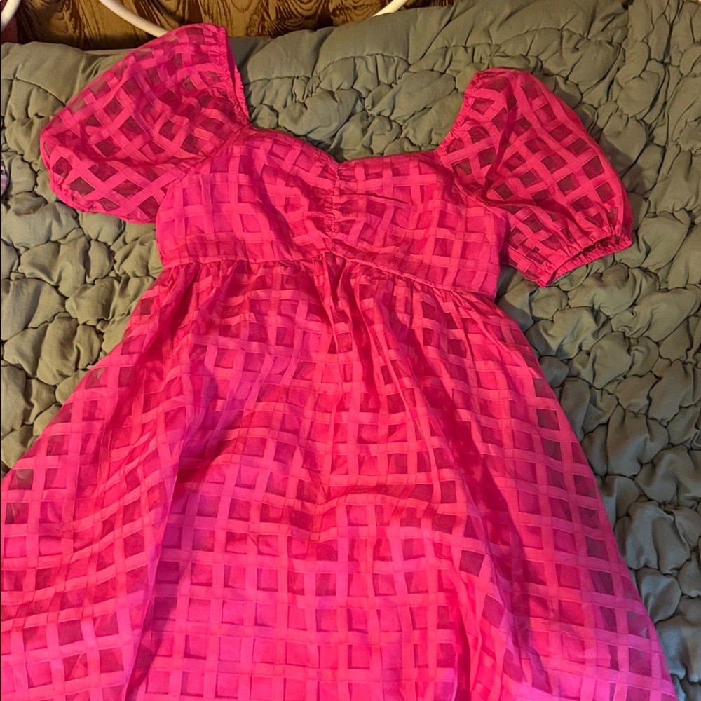 Pink Puff Sleeve Dress